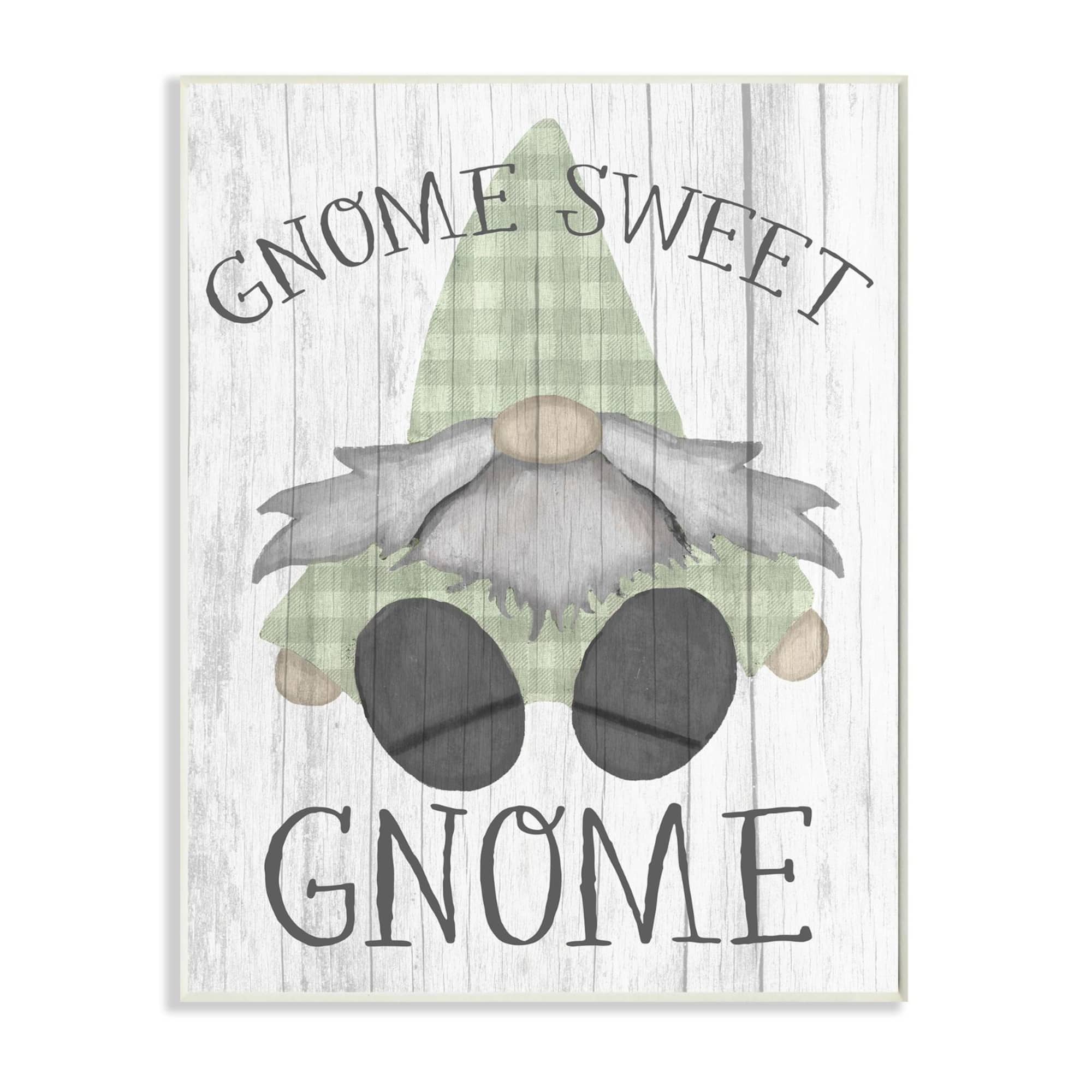 Stupell Industries Gnome Sweet Gnome Garden Home Pun Wall Plaque